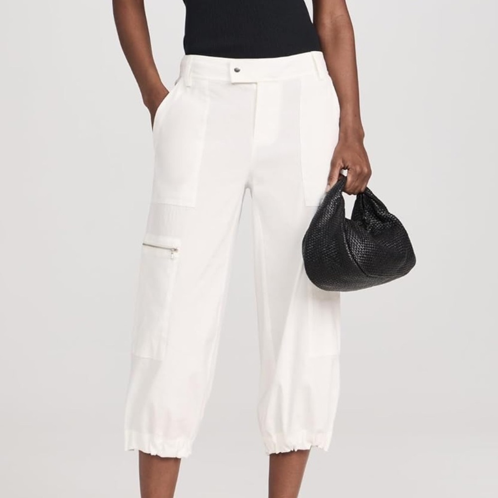 Vince Parachute Cropped Linen Blend Pants Women’s Size 8 Off White